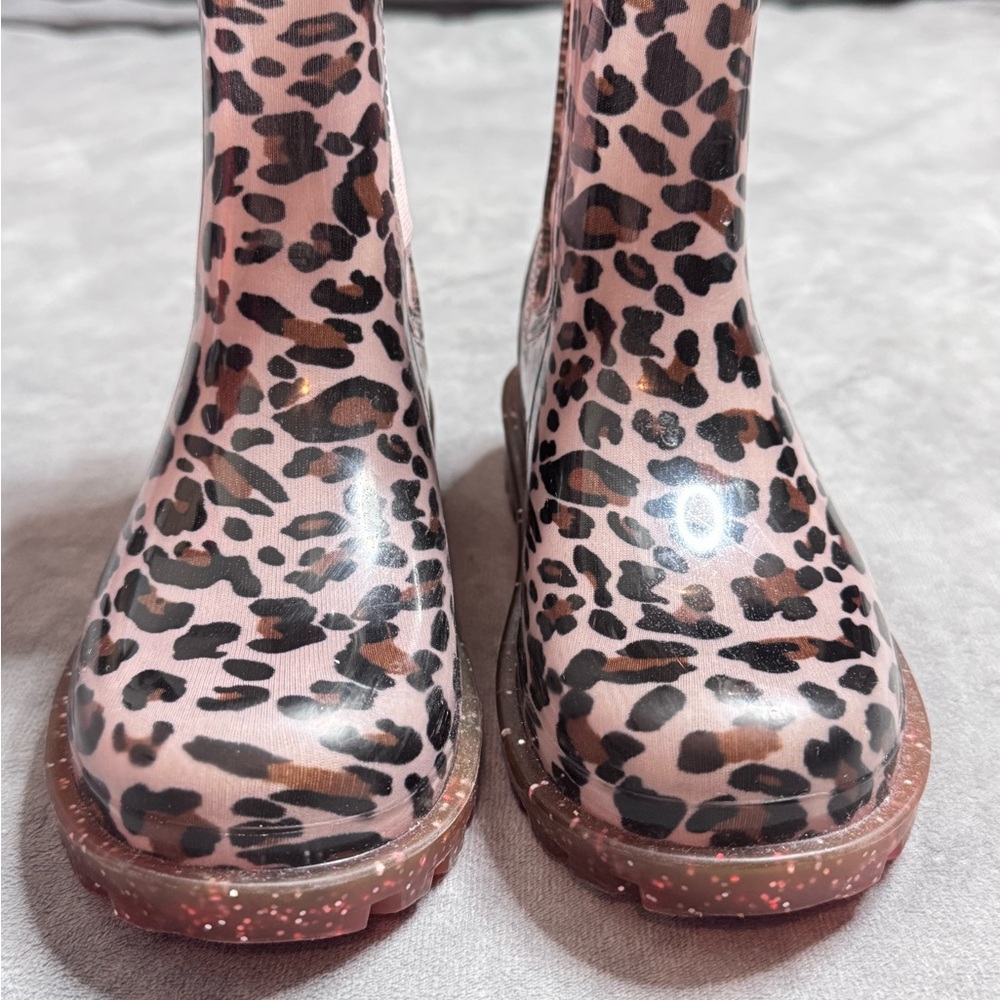 Kids Leopard Print Rain Boots